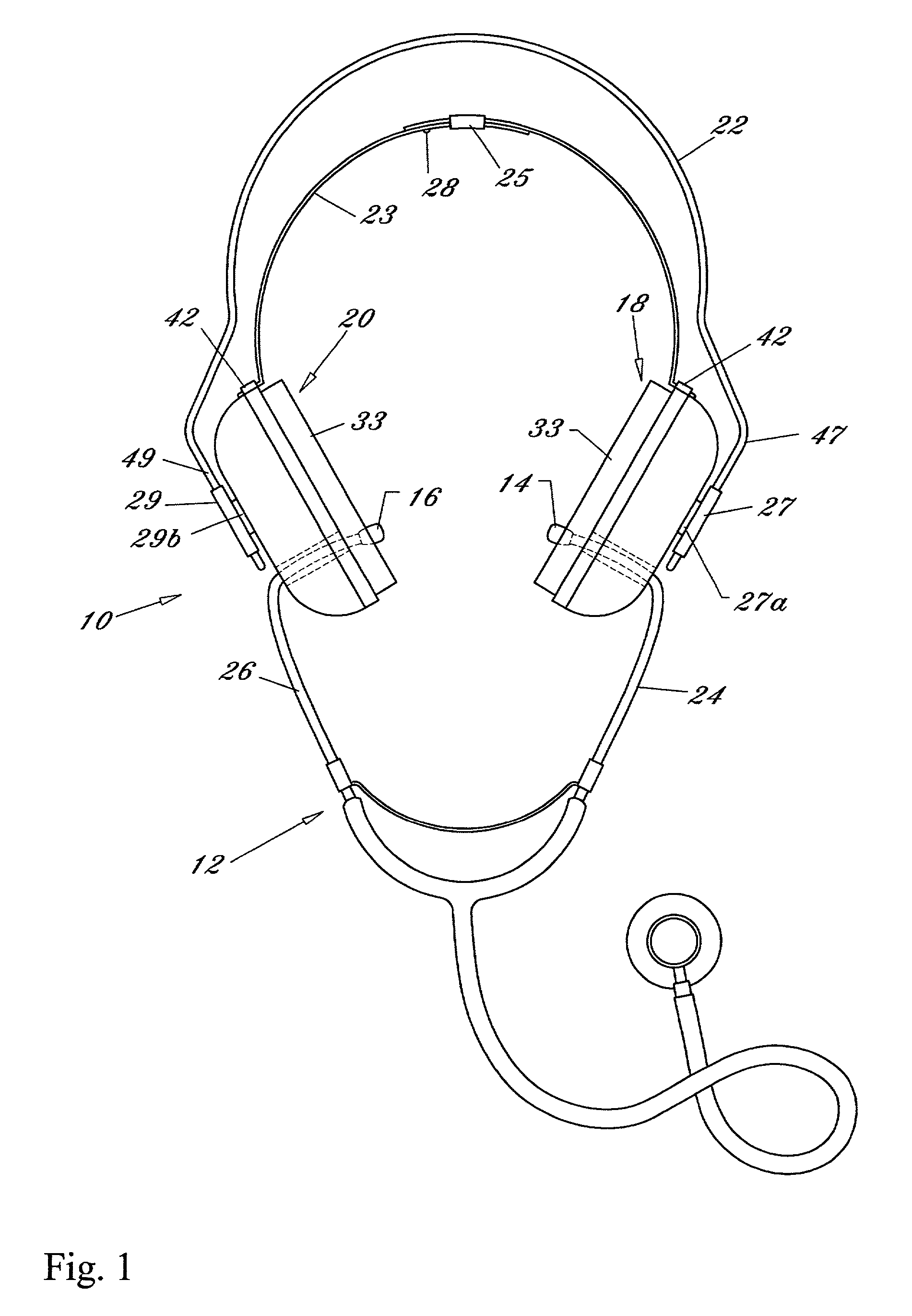 Stethoscope sound isolation headset
