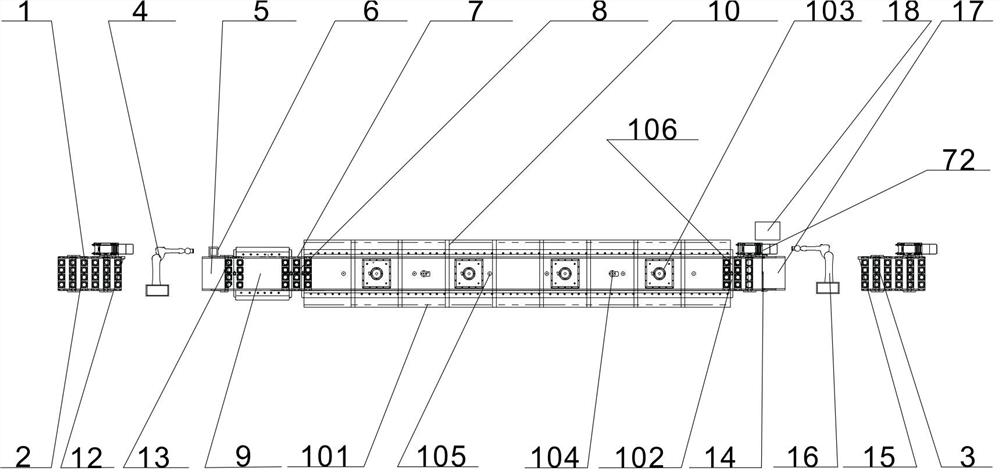 Automatic coating production line for splined hub nylon layer