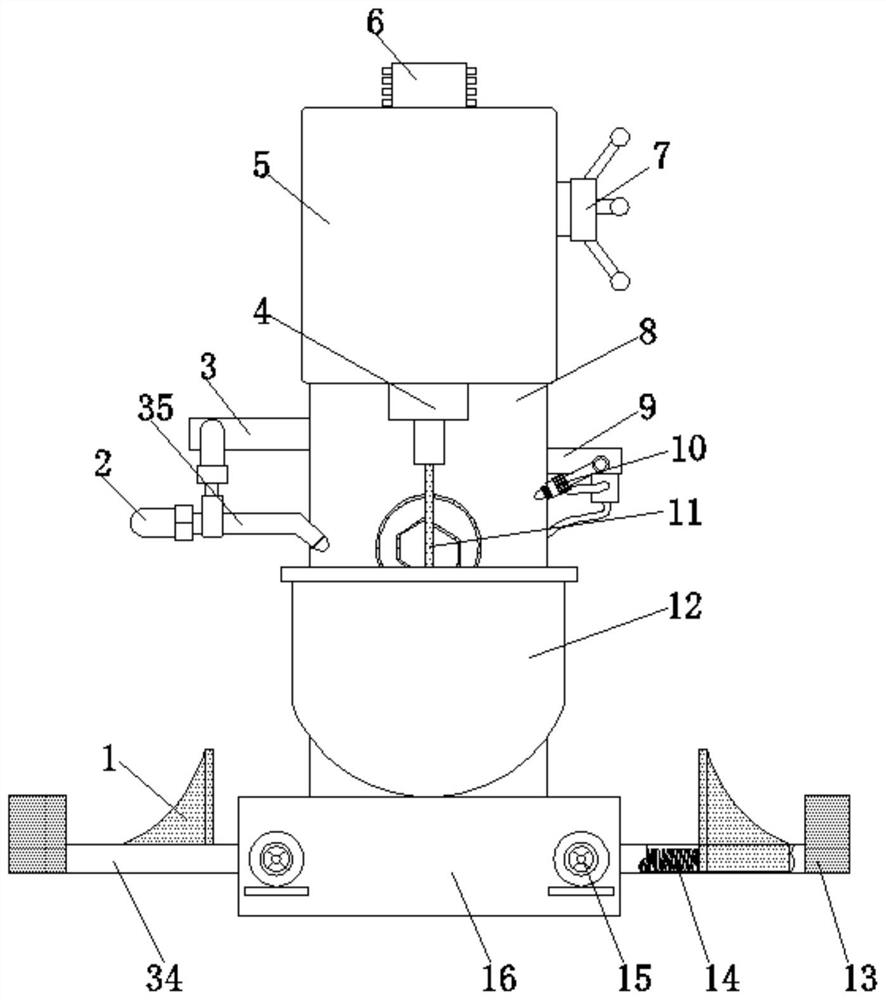 A dough mixer capable of cleaning the flour on the inner wall of the dough pot