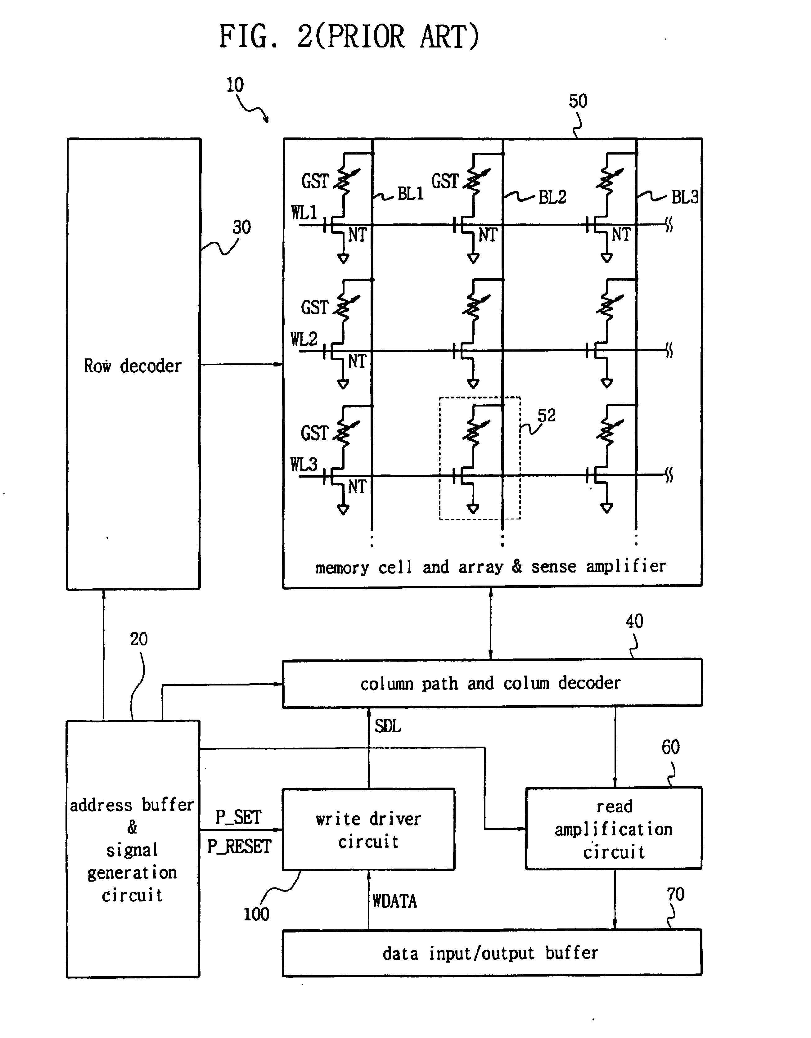 Write driver circuit in phase change memory device and method for applying write current