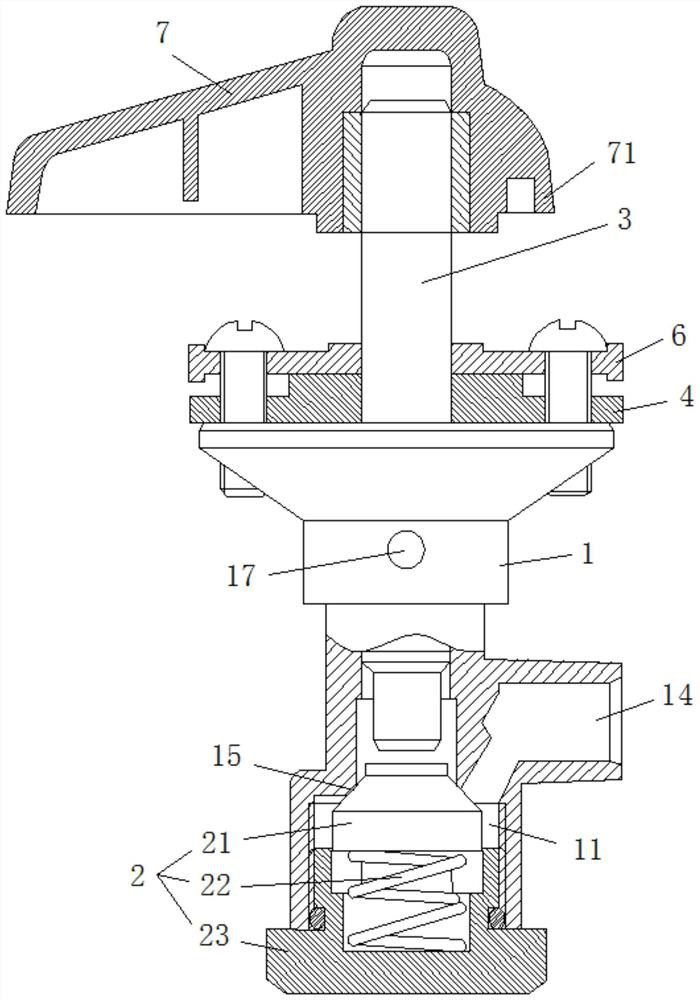 Three-way valve with pin shaft driving