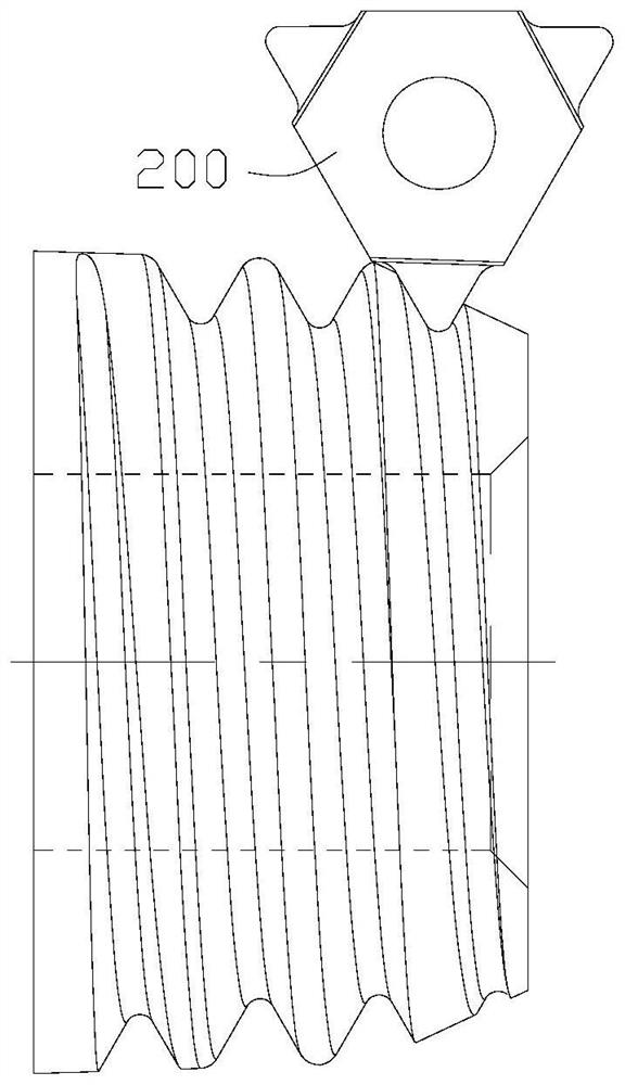 A method for removing flash or burrs at the initial section of a workpiece thread by a numerically controlled lathe