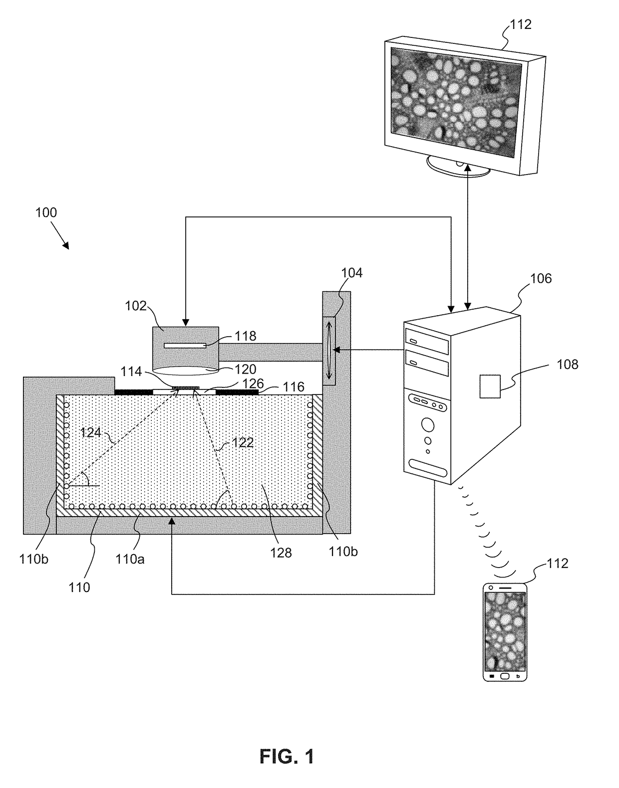 Microscope having a refractive index matching material