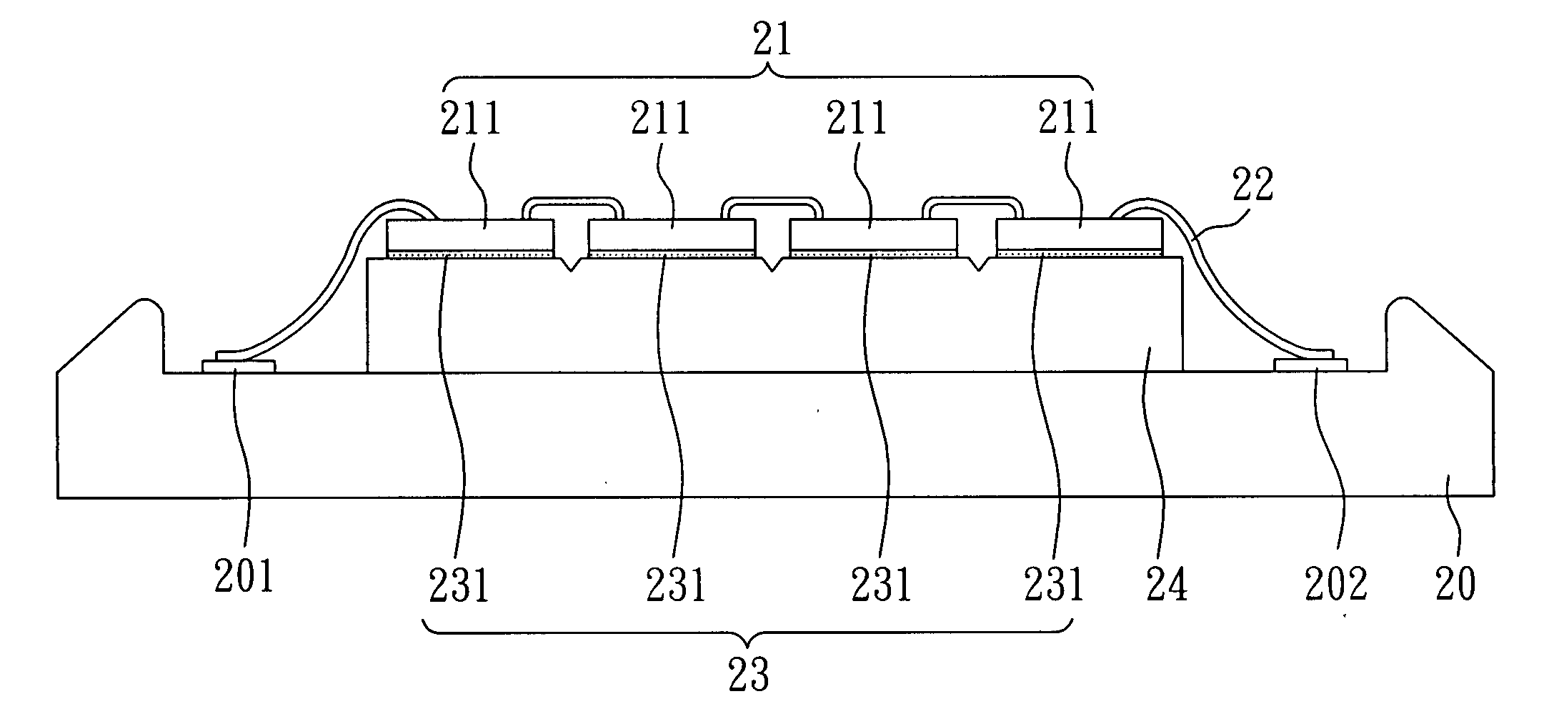 Packaging Structure of AC light-emitting diodes