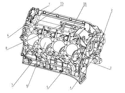 Gantry type diesel engine body