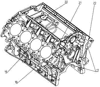 Gantry type diesel engine body