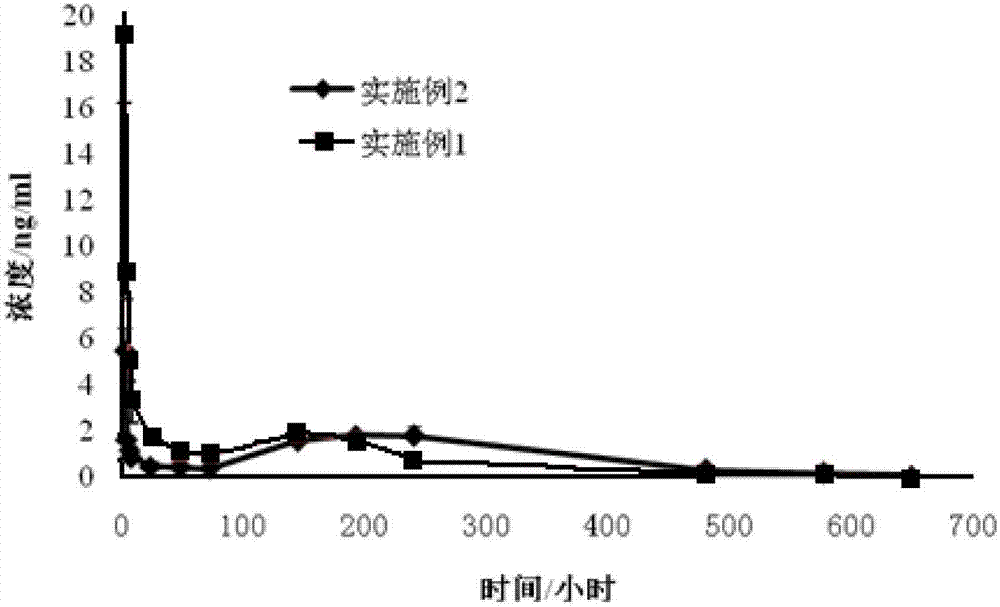 Huperzine-A particle long-acting injection and preparation method thereof