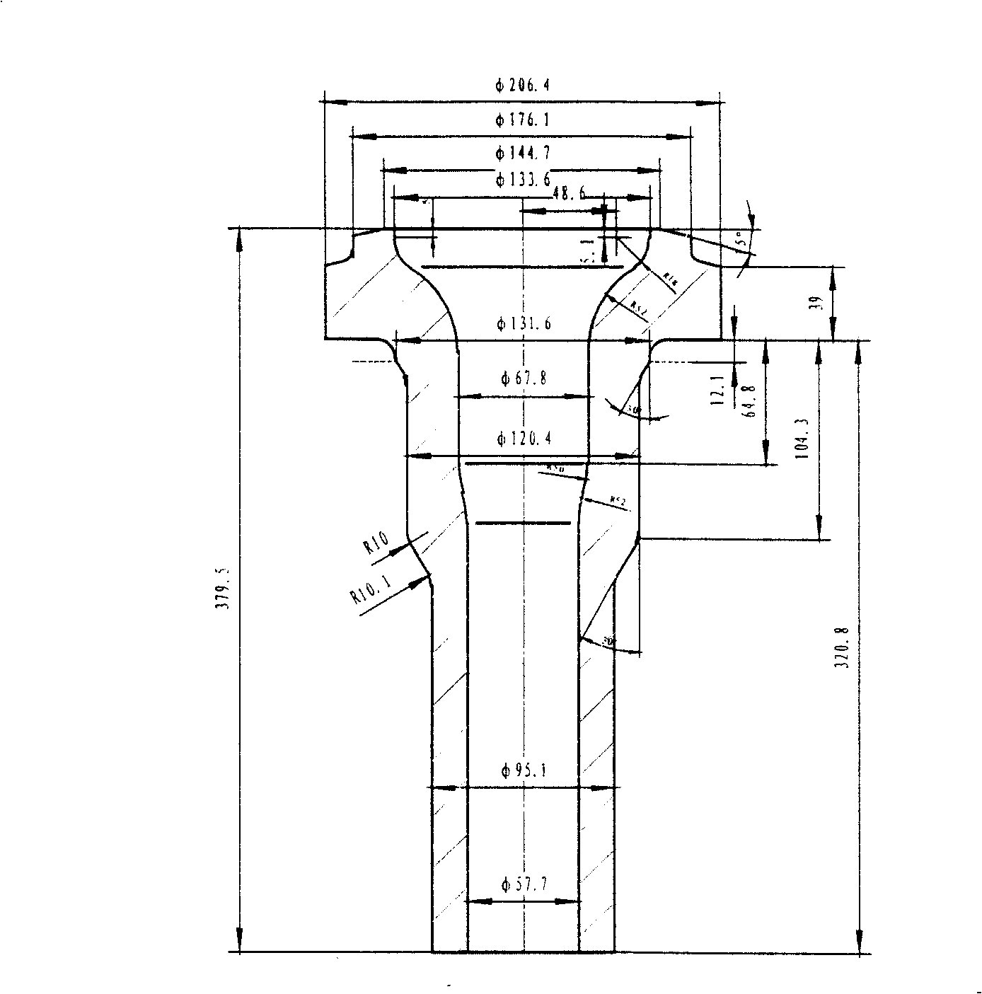 Fast precise semi-axle casing extruding formation process