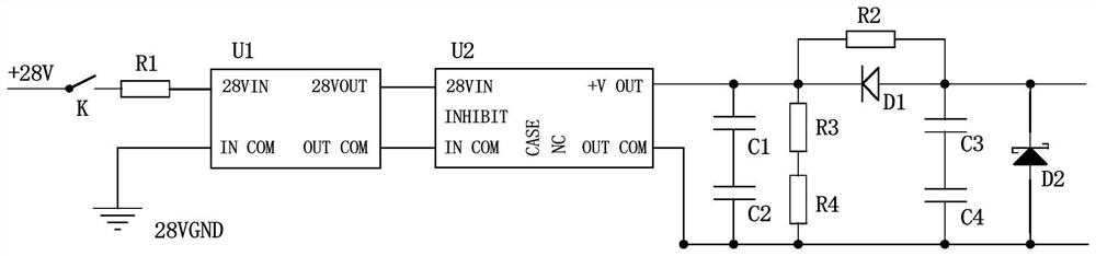 High-voltage control power supply and telemetering acquisition circuit for spacecraft