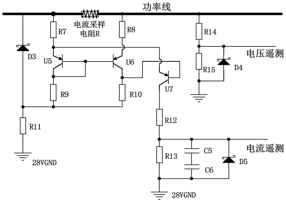 High-voltage control power supply and telemetering acquisition circuit for spacecraft