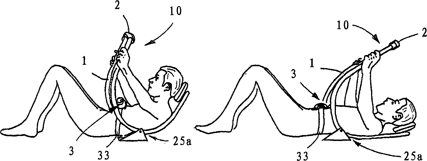 Portable unit for abdominal muscle self-training