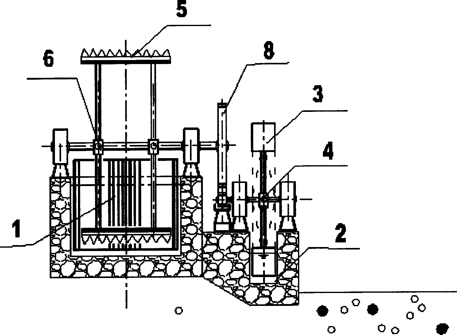 Method and device for automatically removing sewage in grid of water intake of river channel