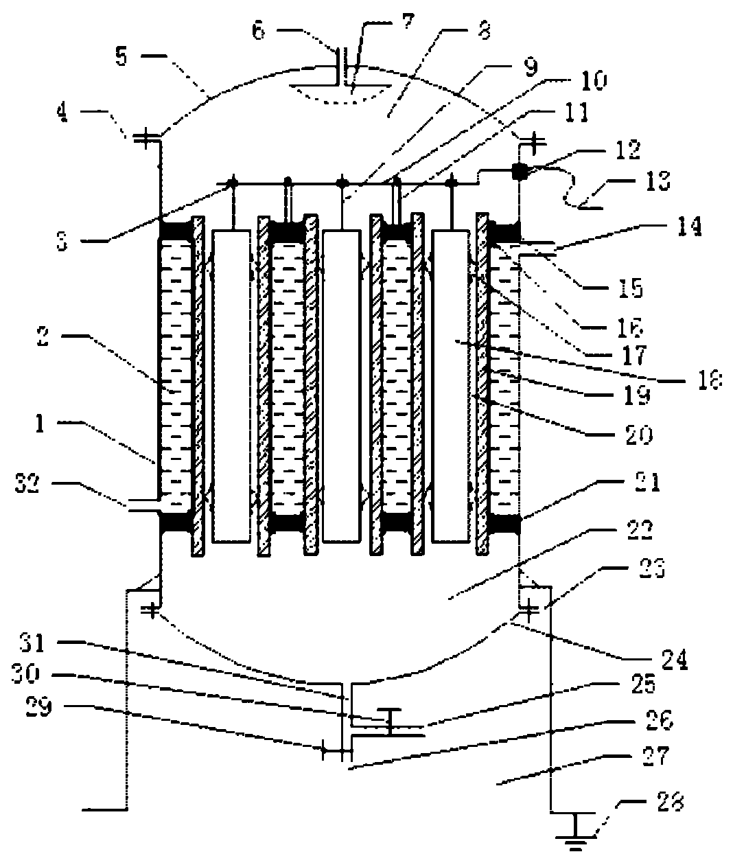 Ozone discharging tube, ozone discharging chamber and vertical type ozone generating device