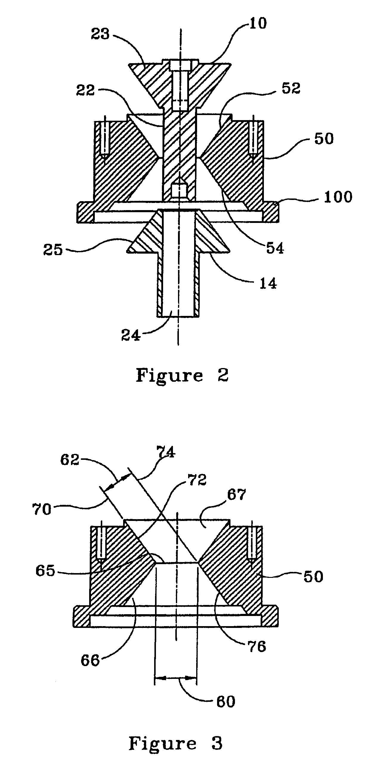 Single piece hub with integral upper and lower female cones
