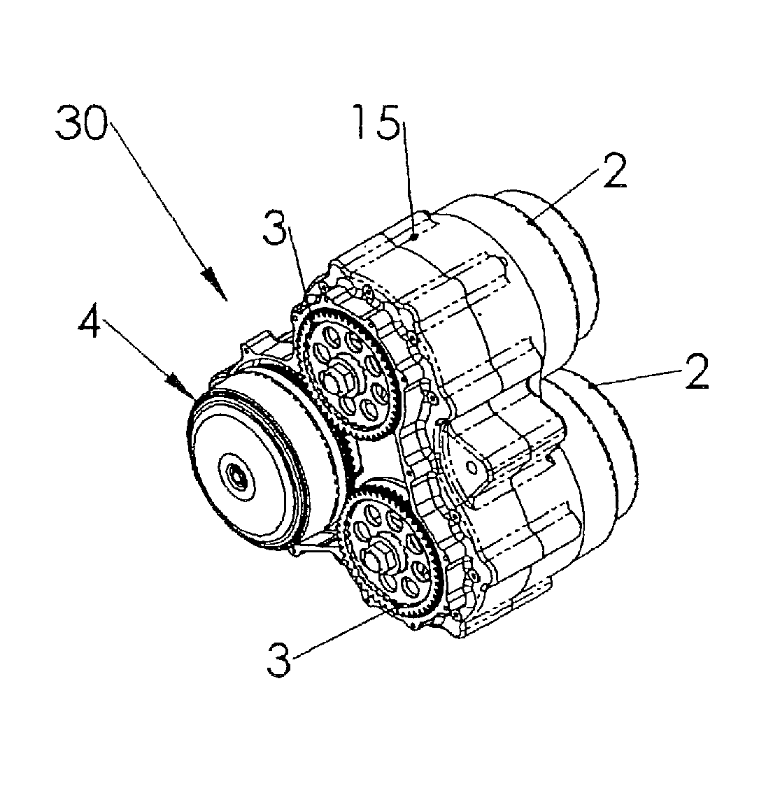Propulsion system for a self-propelled vehicle with multiple electric drive units