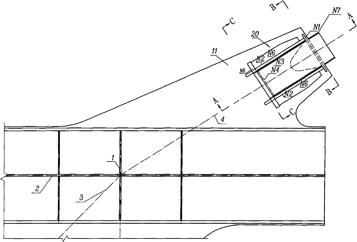 Overall composite towing beam arching structure for railway steel truss girder cable-stayed bridge
