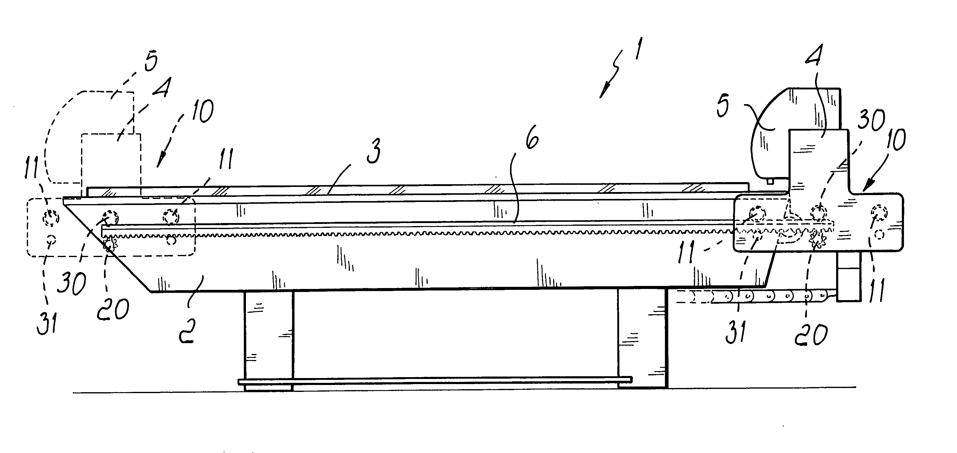 Glass pane cutting table allowing useful cutting dimensions optimization