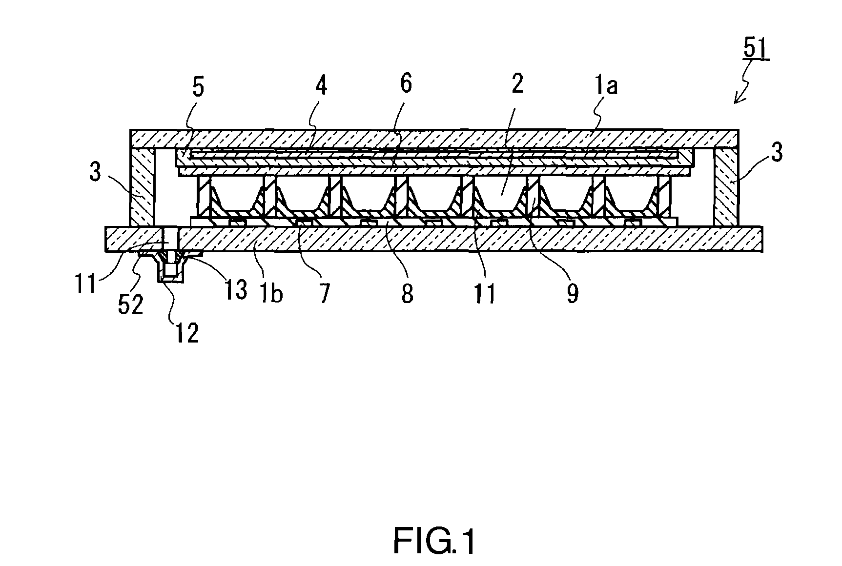 Display device, vent tube with glass ring, phosphate glass ring, and method of producing the same