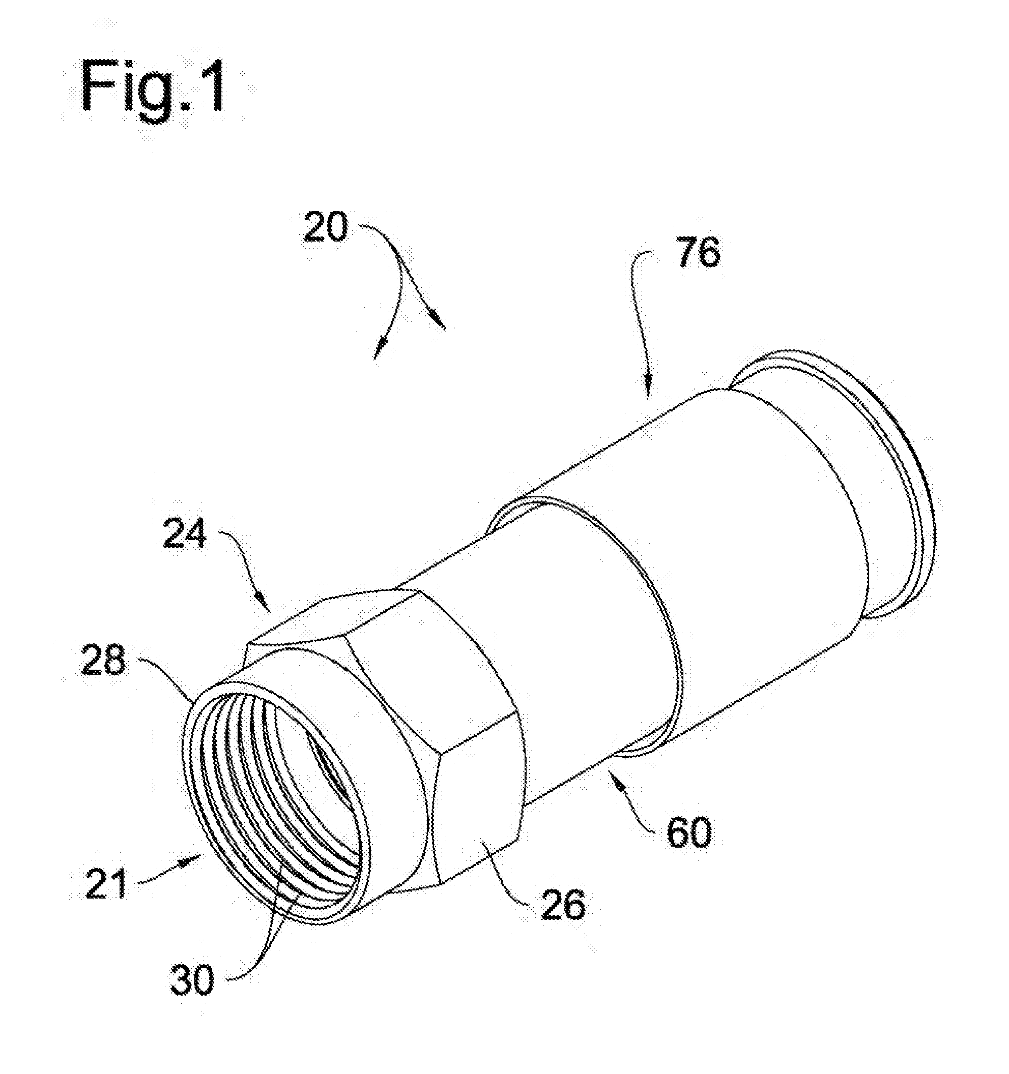 Coaxial connector with grommet biasing for enhanced continuity