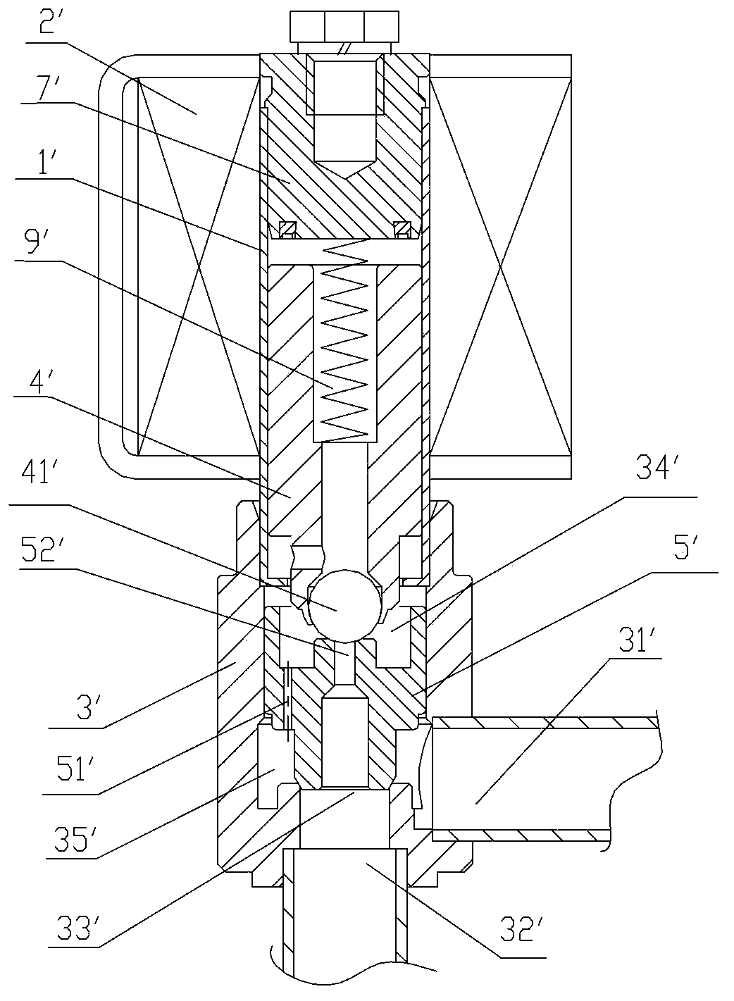 Pilot-operated electromagnetic valve and assembling method thereof