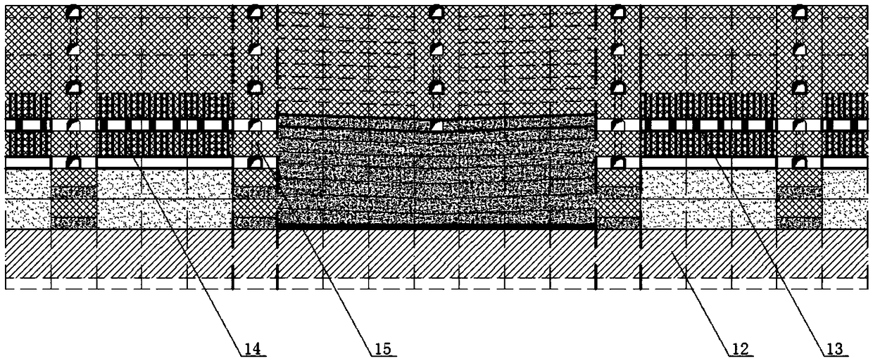 Layering and sectioning combined mining method for broken orebody interlayer