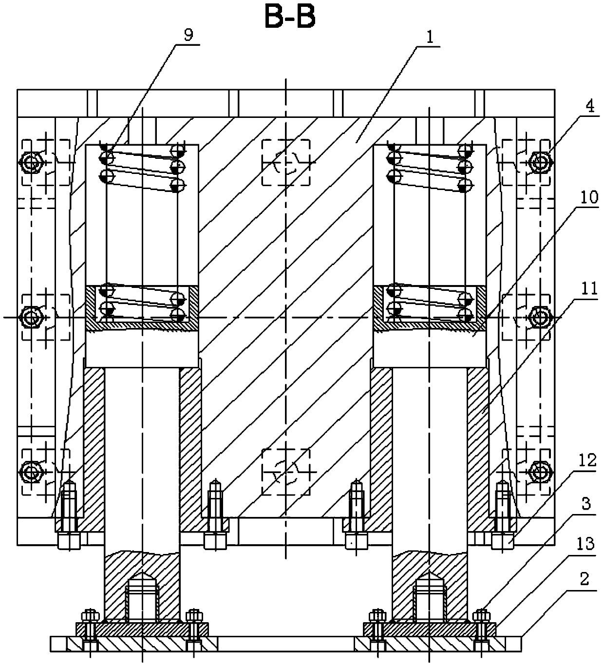 Double ejector rod type positioning device for circular pipe billets