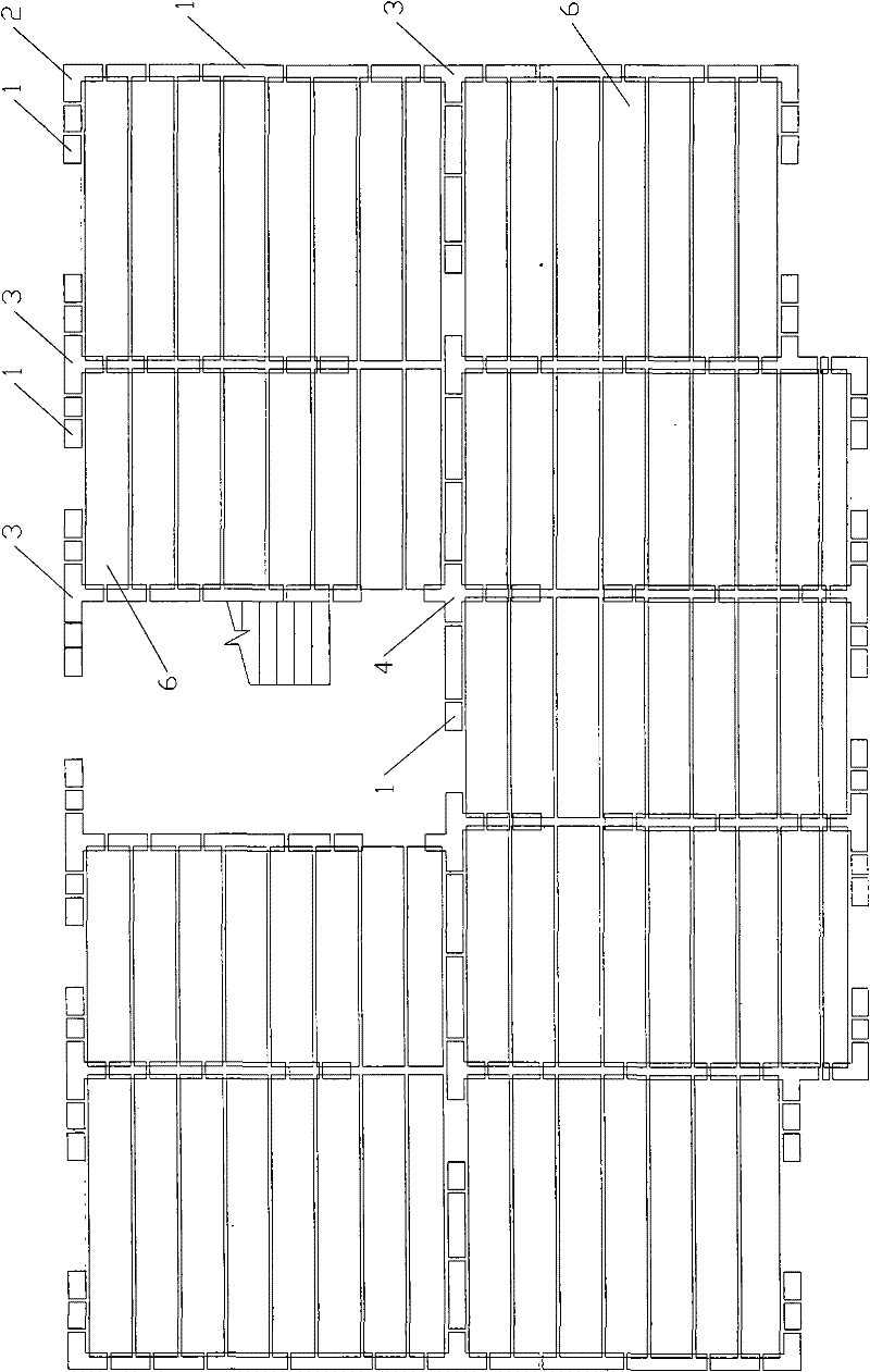 Shear wall structure building based on cross-hole prefabricated reinforced concrete template and construction method thereof