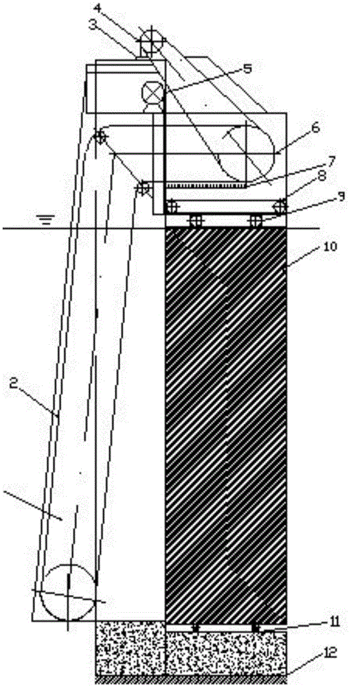 Vertical immersed type in situ water quality purification curtain screen