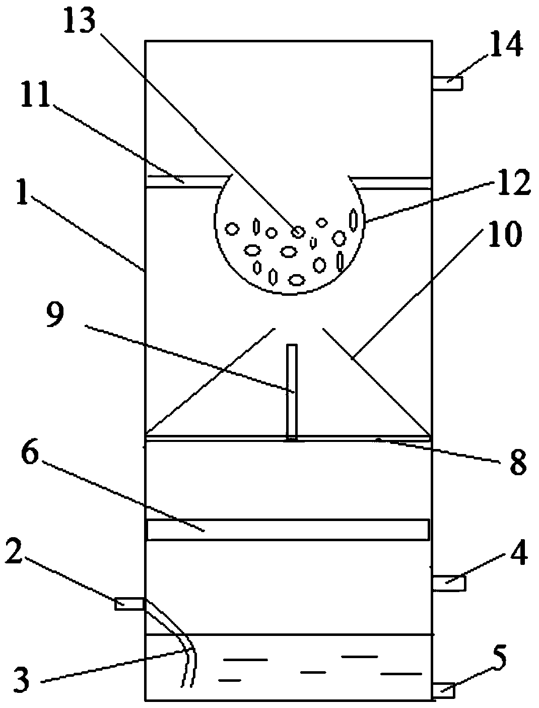 Flue gas treatment device for rubber processing