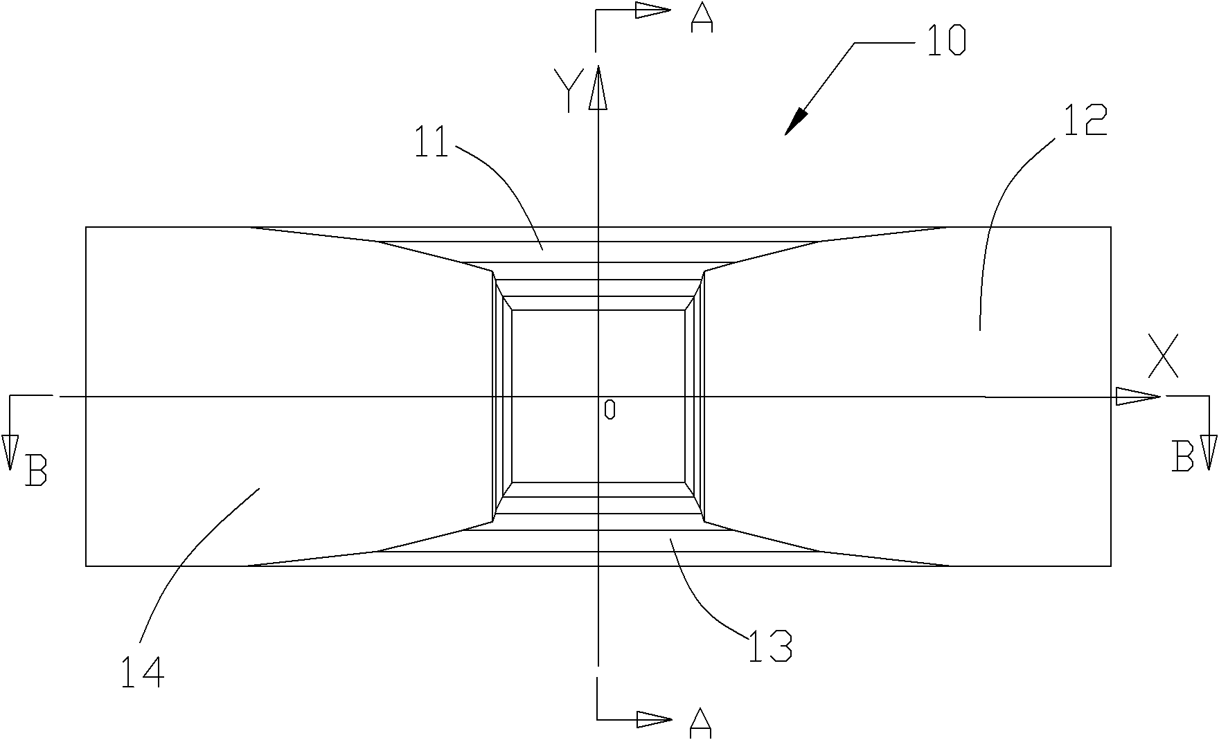 Rectangular (Light Emitting Diode) reflector and LED light fitting