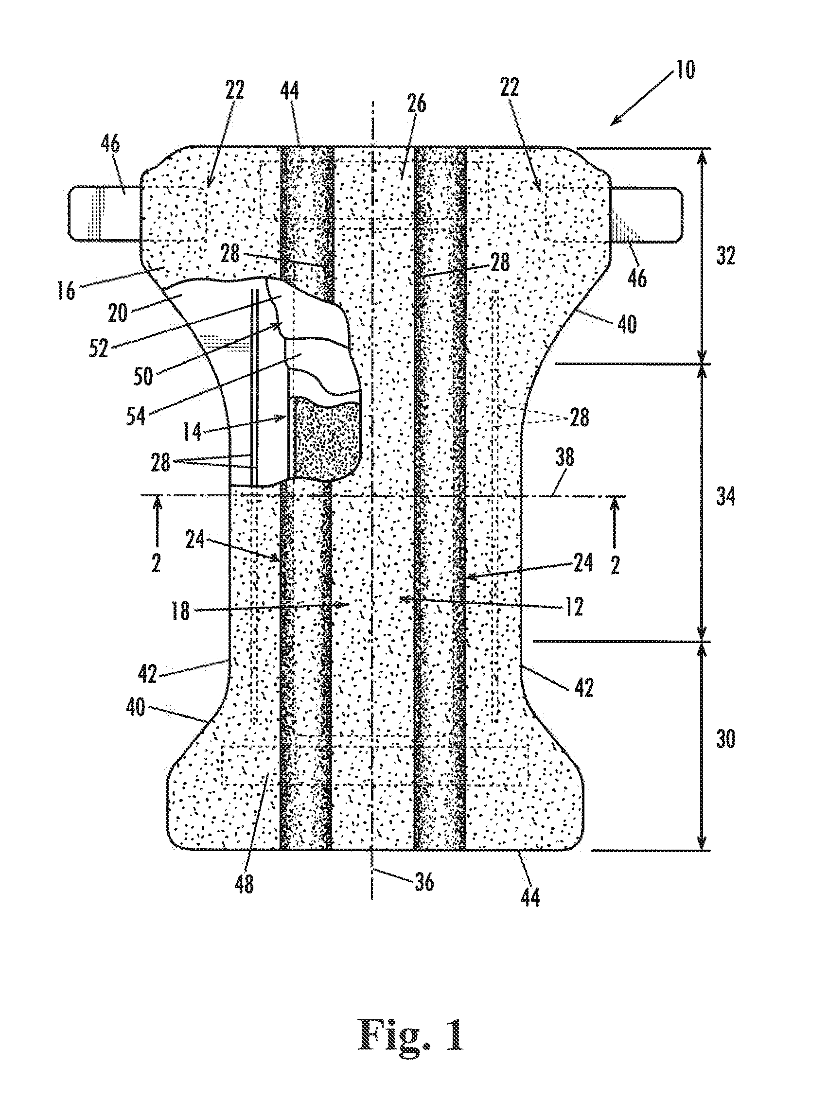 Disposable Absorbent Article With Absorbent Particulate Polymer Material Distributed For Improved Isolation Of Body Exudates
