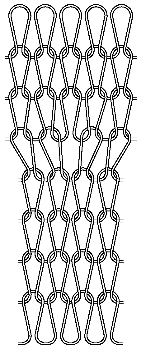 Density control knitting method with empty needle position arc compensation