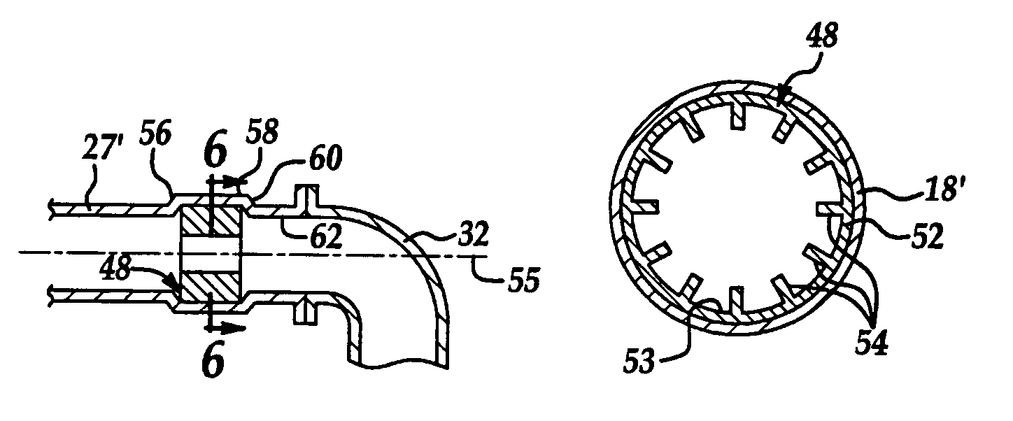 Noise attenuation device for a vehicle exhaust system