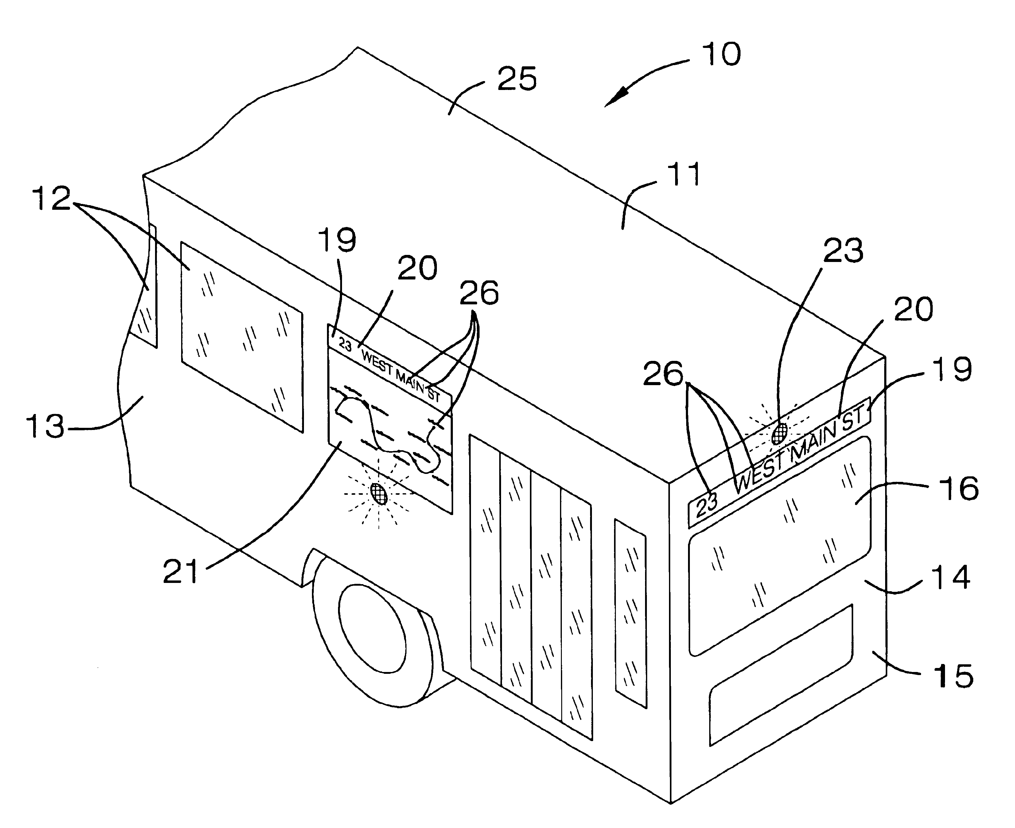 Visual and audible bus routing system