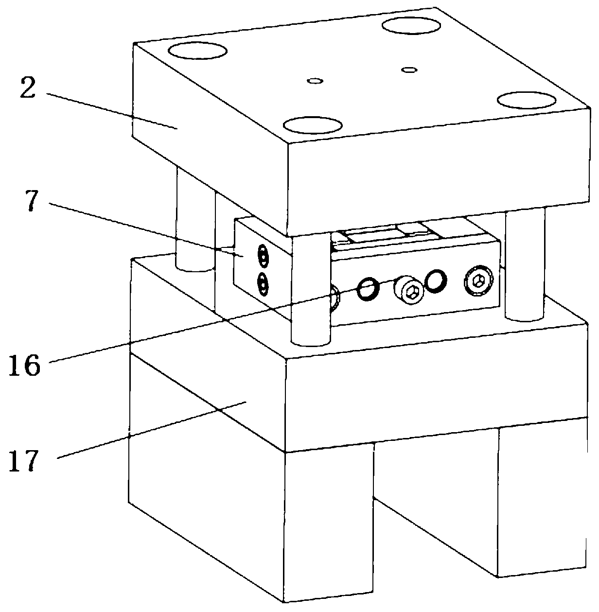 Step-loading plate compression, shearing and testing device