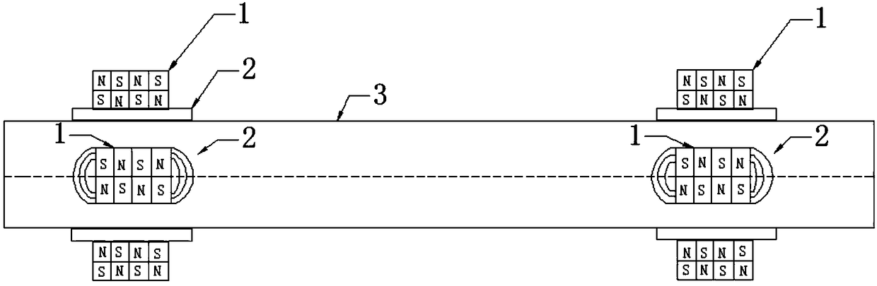 Non-contact electromagnetic ultrasonic energy transducer capable of generating torsion guide wave and detection method thereof