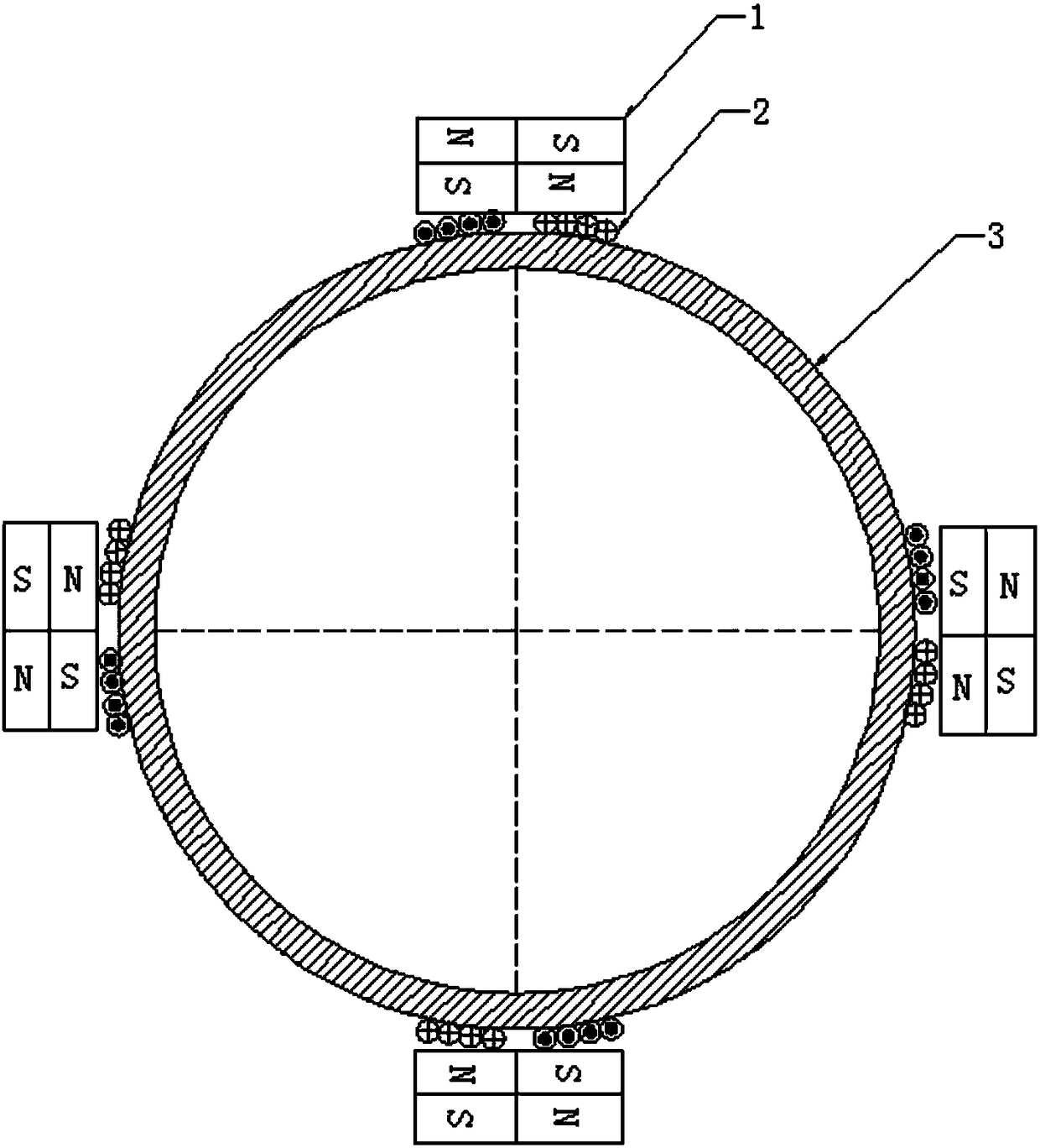 Non-contact electromagnetic ultrasonic energy transducer capable of generating torsion guide wave and detection method thereof