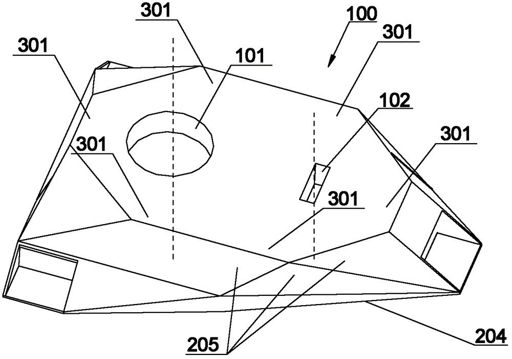 Polyhedron main substrate, manufacturing method and processing method thereof