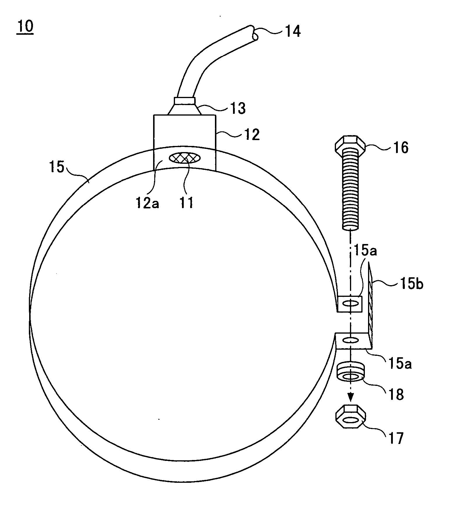 Strain Measuring Device And Fixing Method Of Strain Measuring
