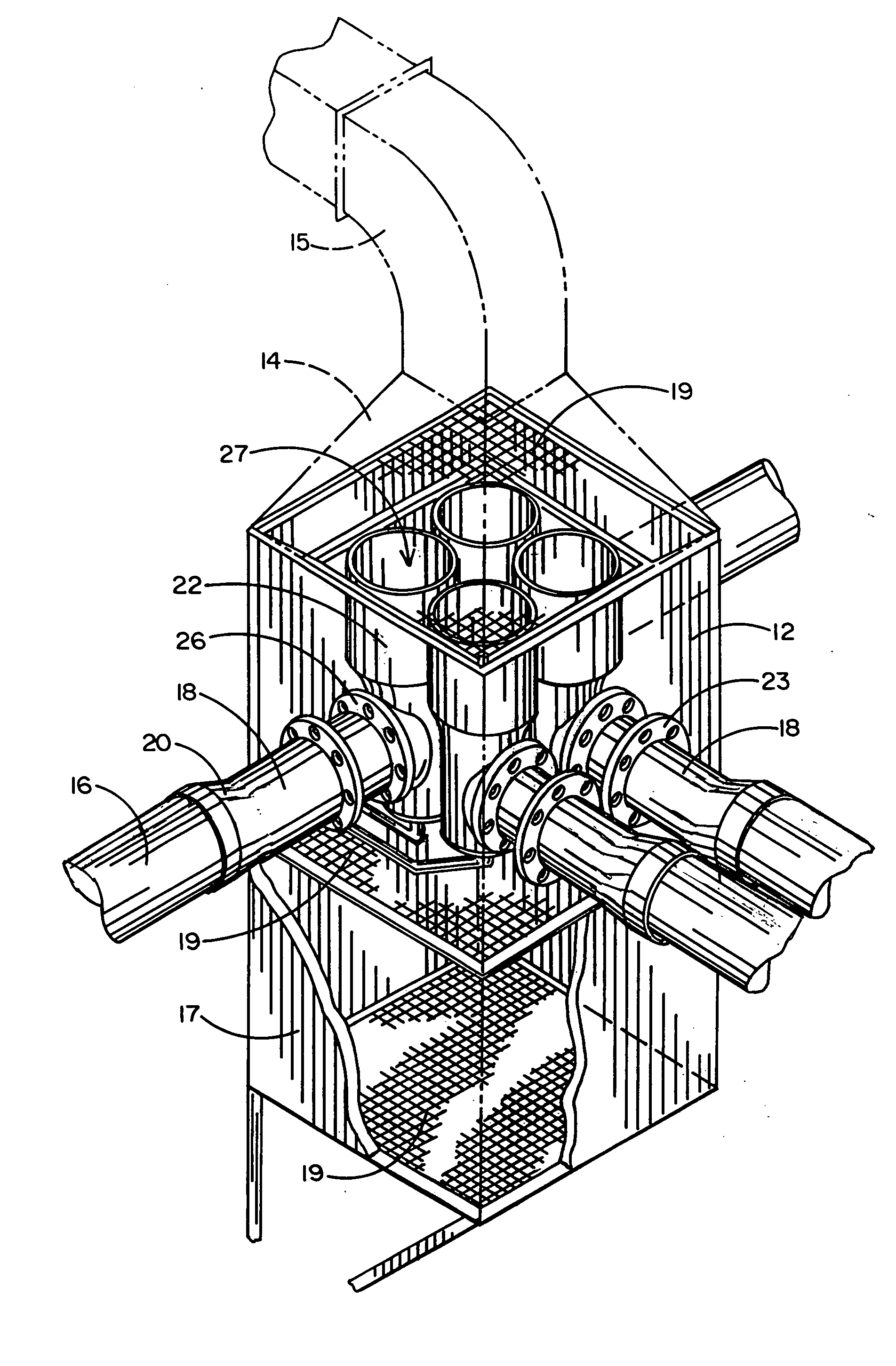 Barometric thermal trap and collection apparatus and method thereof for combining multiple exhaust streams into one