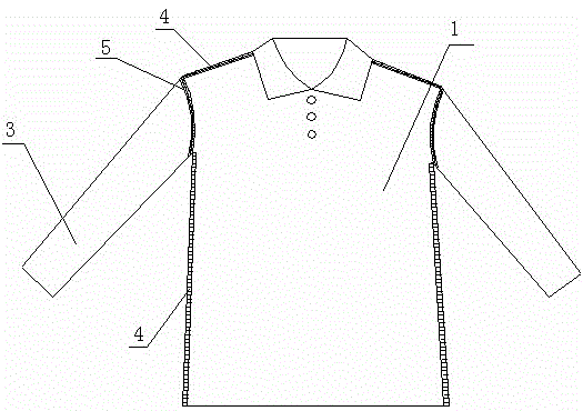 Thermoluminescence shell fabric spliced clothes provided with temperature detecting device and used for patients