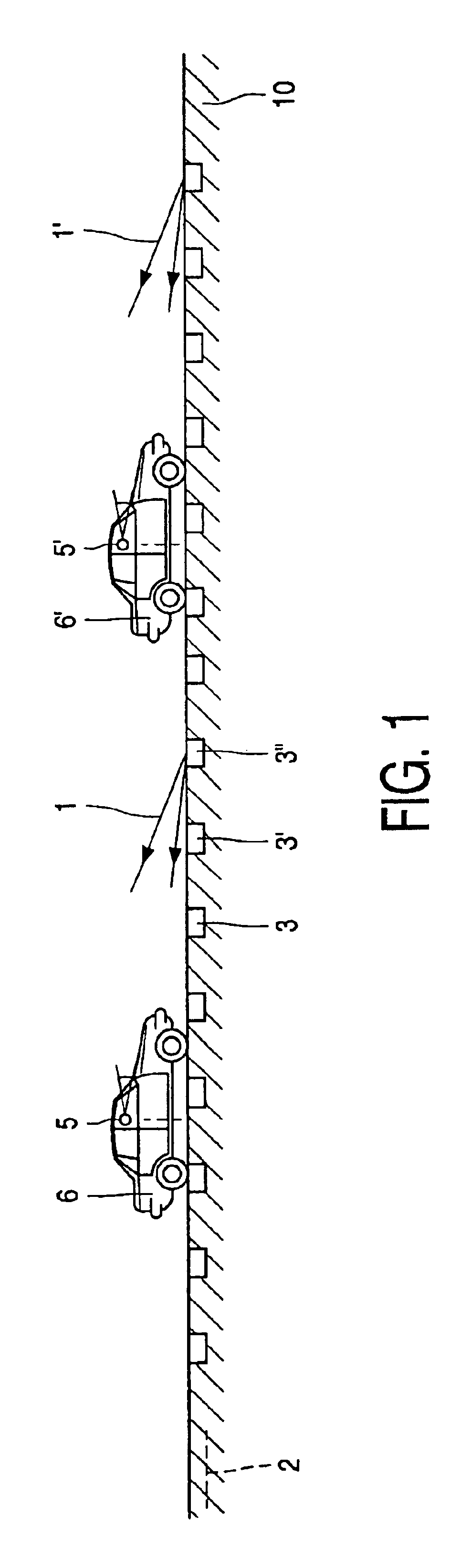 Dynamic road marking system and road segment provided with said system