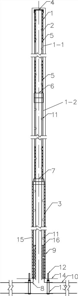 Method for seepage filtration and drainage of deep sand and gravel layer by using seepage filtration and drainage device