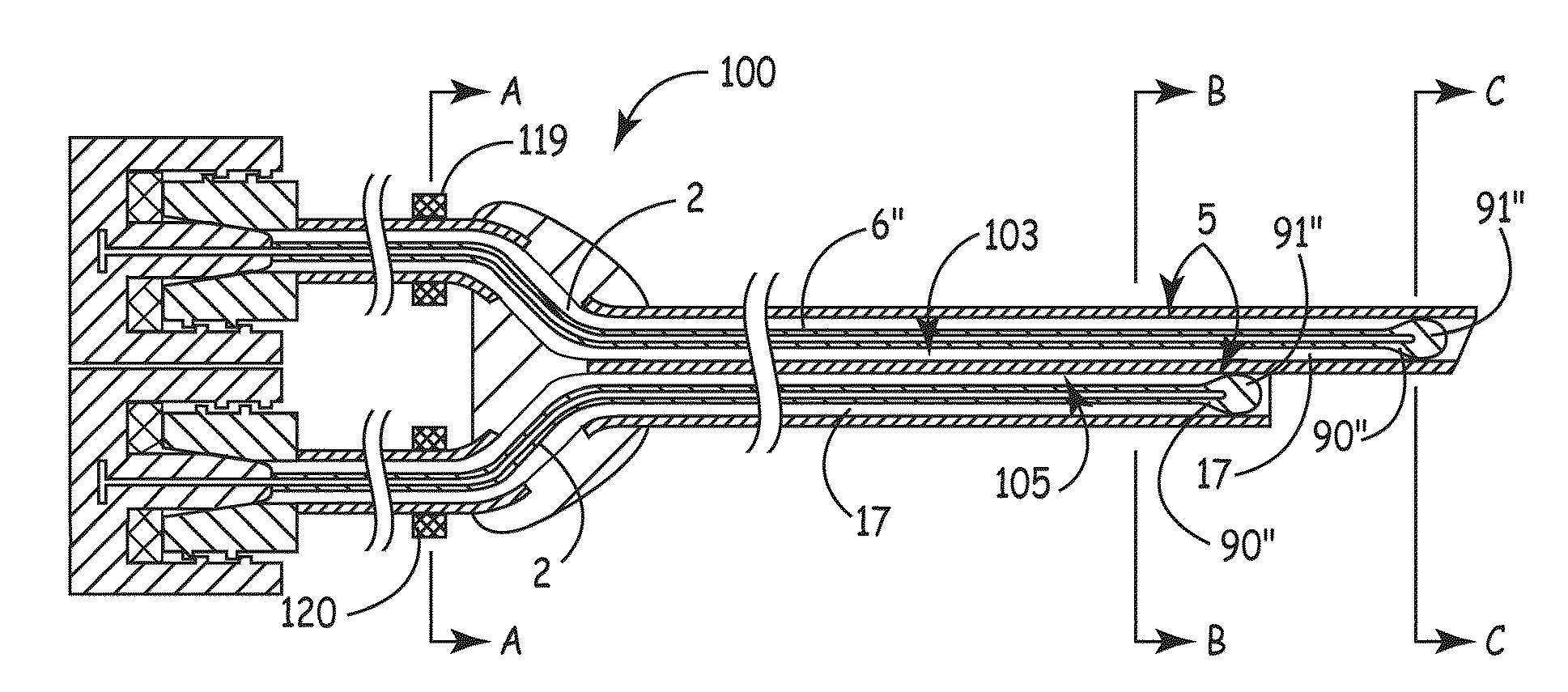 Device for delivery of antimicrobial agent into trans-dermal catheter