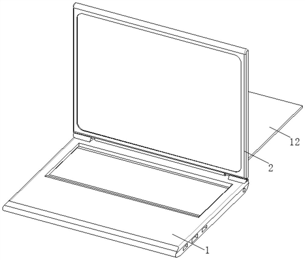 Eye protection notebook computer with natural light and rear light source as backlight