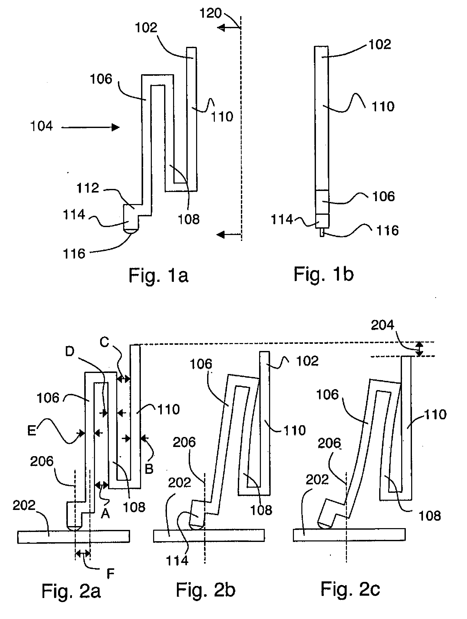 Low Profile Probe Having Improved Mechanical Scrub and Reduced Contact Inductance