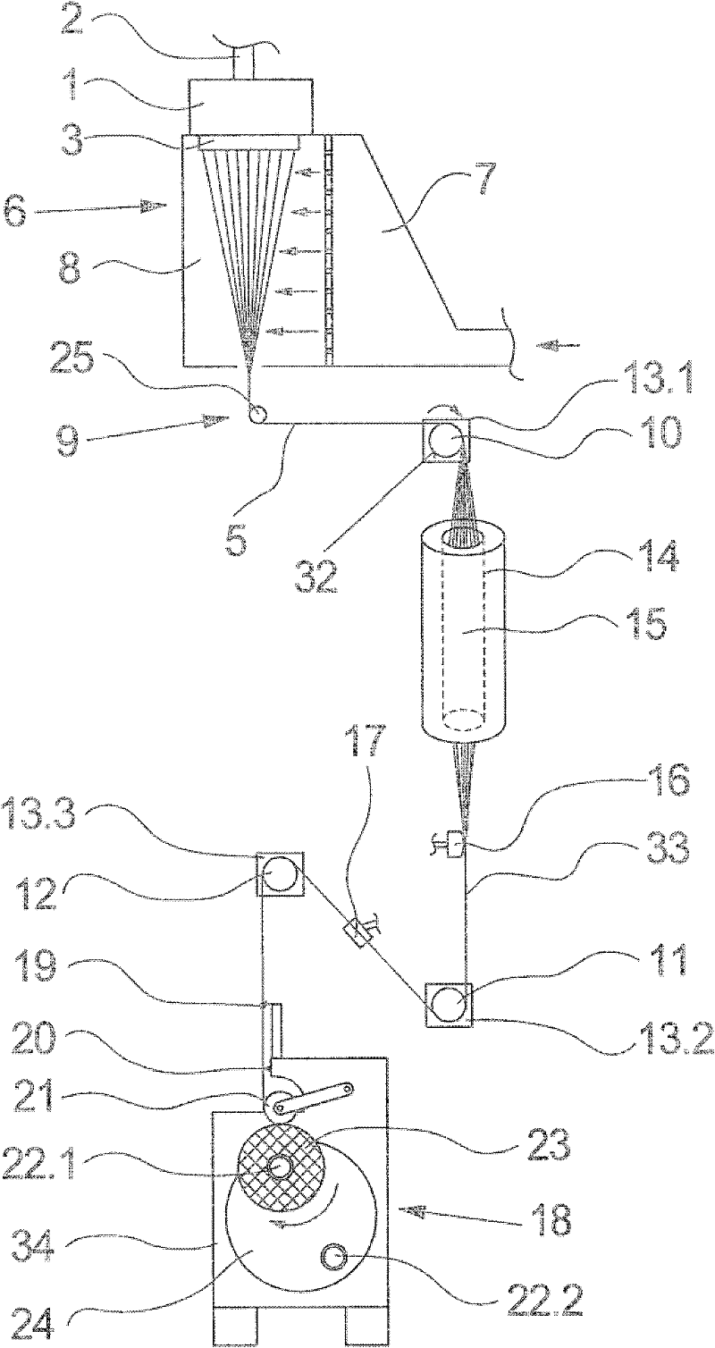 Method for melt spinning, stretching and winding multifilament thread and device for carrying out same