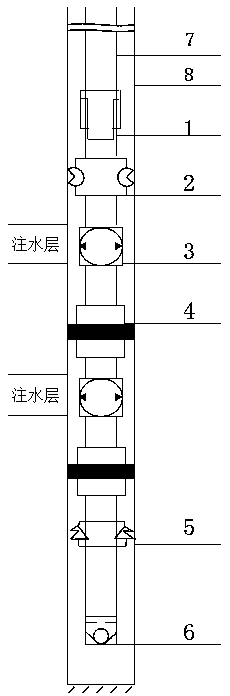Anchoring compensation separated layer water injection method and equipment