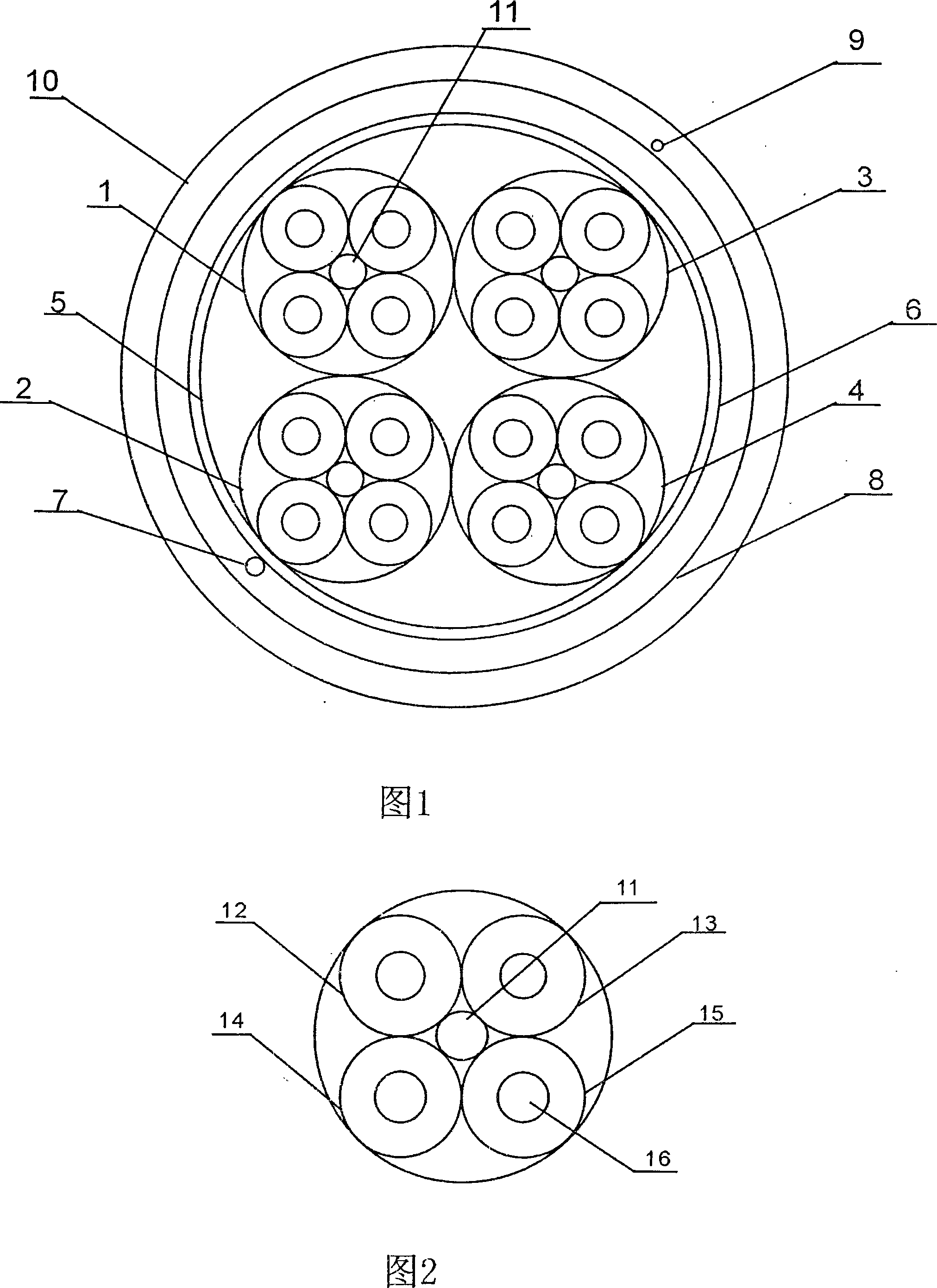 Symmetrical type transmission cable for digital simulation signal handling equipment