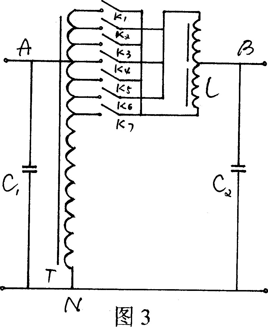 Switch step switching type ac voltage regulator